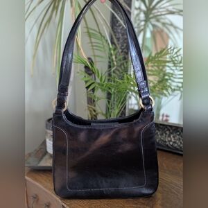 Vintage Rolfs Leather Shoulder Purse - Black - Great Condition! Classic